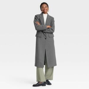 NWT Women's Faux Wool Topcoat - A New Day Gray XS